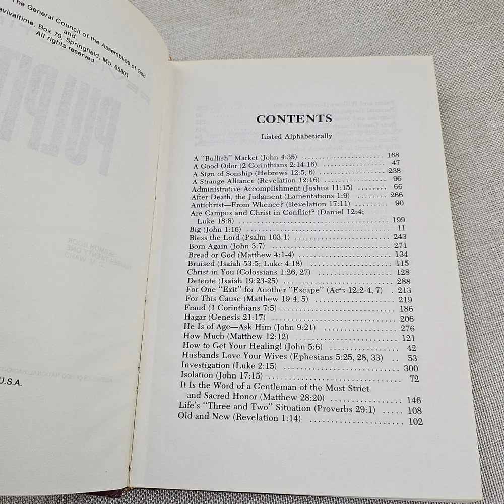 Revivaltime Pulpit No 21 Hardcover Book 1977‎ Assemblies of God Sermons CM Banks